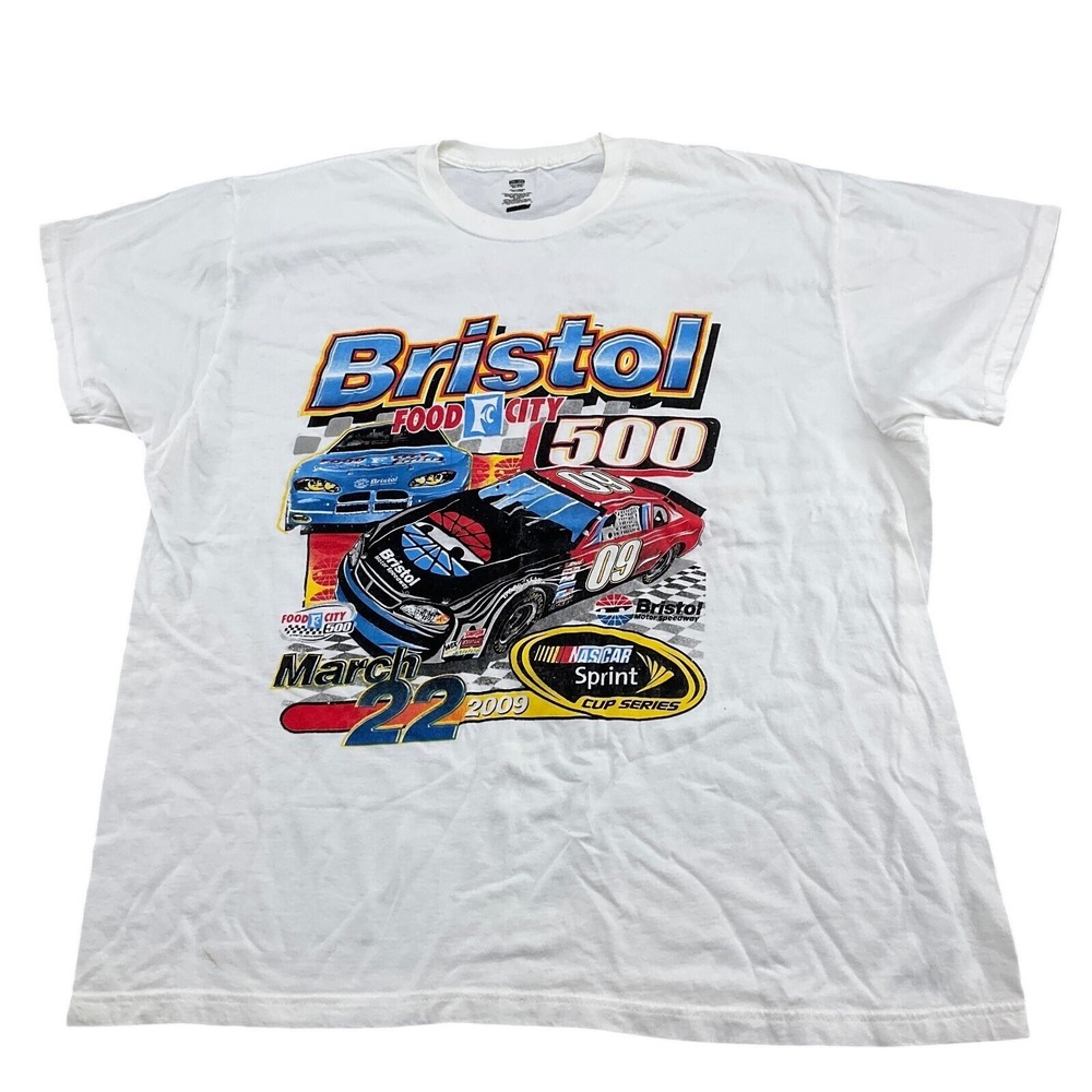 Nascar T Shirt Men 2XL Multi BRISTOL FOOD CITY 500 MARCH 22, 2009‎ Y2K Cotton